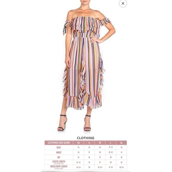 Miss Me Off the Shoulder Stripped Dress - Picture 4 of 5